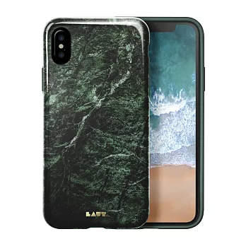 LAUT iPhone X 經典大理石手機保護殼綠