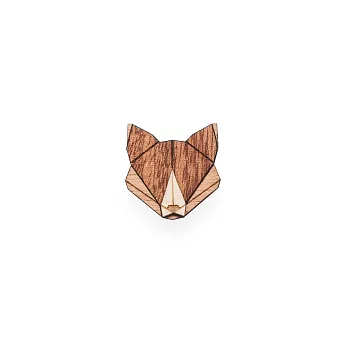 BEWOODEN - 捷克 手作木製 Fox Brooch 狐狸胸針