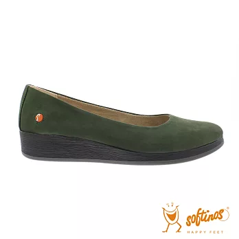 Softinos(女)輕巧圓頭牛皮休閒鞋-綠EU36綠