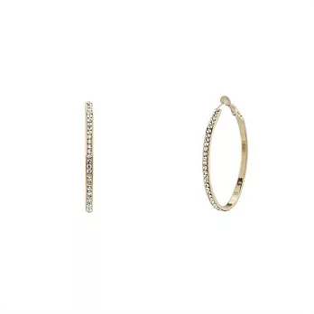 Snatch 5cm橢圓排鑽圈圈耳環 - 金 / 5cm Diamond Oval Hoop Earrings - Gold