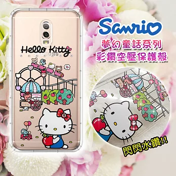 三麗鷗授權 Hello Kitty Samsung Galaxy J7+ C710 夢幻童話 彩鑽氣墊保護殼(遊樂園)