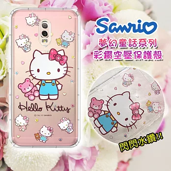 三麗鷗授權 Hello Kitty Samsung Galaxy J7+ C710 夢幻童話 彩鑽氣墊保護殼(愛戀小熊)