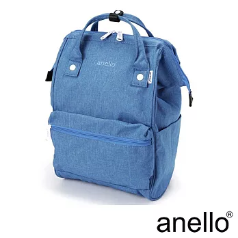 【日本正版anello】高雅混色紋理 刺繡LOGO後背包《藍色BL》L尺寸