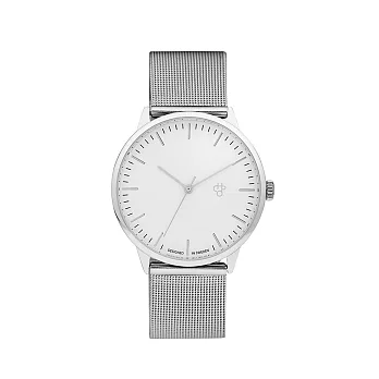 Chpo Brand 瑞典手錶品牌 - Nando系列 銀白錶盤 - 銀米蘭帶可調式