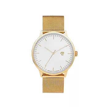 Chpo Brand 瑞典手錶品牌 - Nando系列 金白錶盤 - 金米蘭帶可調式