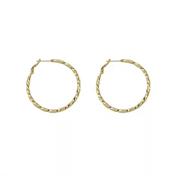 Snatch 4cm扭轉圈圈耳環-金色 / 4cm Twist Circle Earrings - Gold