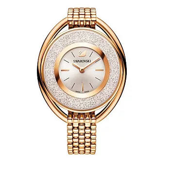 施華洛世奇SWAROVSKI 水晶的雙子星身段時尚優質秀麗腕錶-玫瑰金-5200341
