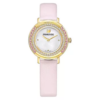 施華洛世奇SWAROVSKI 水晶女孩的純真時尚優質秀麗腕錶-金+粉紅-5261462