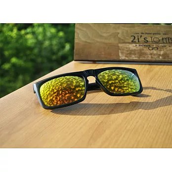 2i’s│Harper H2 太陽眼鏡│黑色方框│橘色反光鏡片│抗UV400