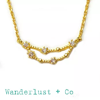 Wanderlust+Co 澳洲品牌 魔羯座項鍊 金色鑲鑽項鍊 CAPRICORN