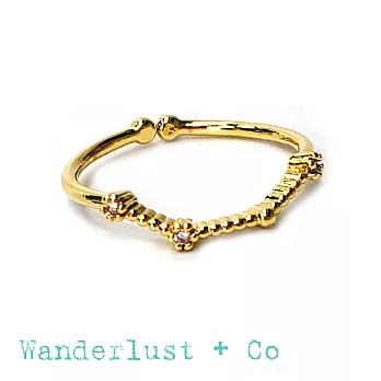 Wanderlust+Co 澳洲品牌 牡羊座戒指 金色鑲鑽戒指 ARIES