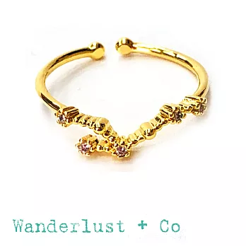 Wanderlust+Co 澳洲品牌 獅子座戒指 金色鑲鑽戒指 LEO6