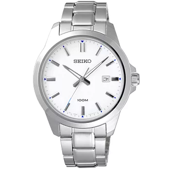 SEIKO 圓的界線時尚日期腕錶-SUR241P1