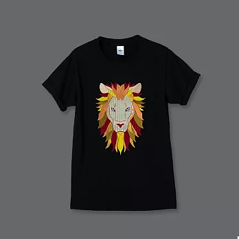 【U】LOUIS LIN & AN - Lion Embroidered Fashion Top 動物刺繡中性上衣(獅子)S黑色