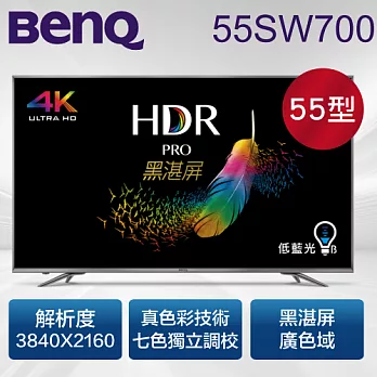［BenQ 明基］55型 4KUHD HDR液晶顯示器+視訊盒 55SW700+DT-170T
