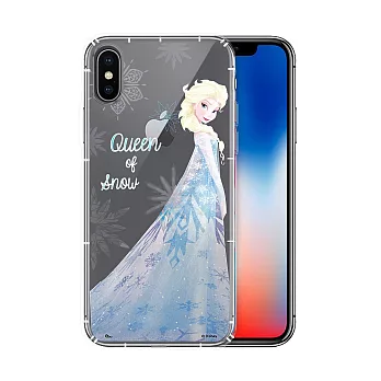 冰雪奇緣展場限定版 iPhone X 透明軟式空壓殼 手機殼(艾莎)