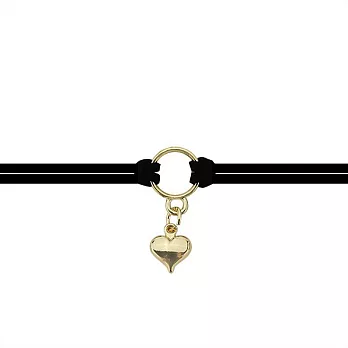 Snatch 小愛心雙層麂皮黑邱可頸鏈 / Little Heart Layer Suede Choker Necklace