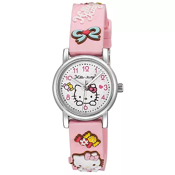 Hello Kitty 甜蜜蘋果造型腕錶-粉紅