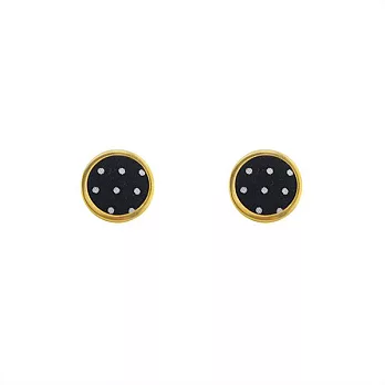 Snatch 復古波卡公主點點耳夾 - 黑底白點 / Vintage Polka Dot Princess Ear Clips - Black