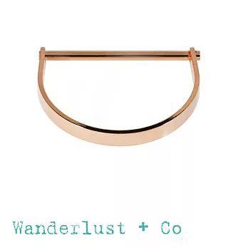 Wanderlust+Co 澳洲品牌 玫瑰金半月形X平衡骨幾何造型手環 BAR