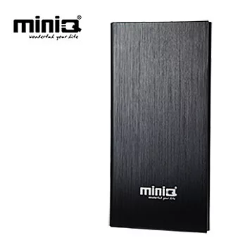 miniQ iBook8000超薄金屬髮絲行動電源黑色