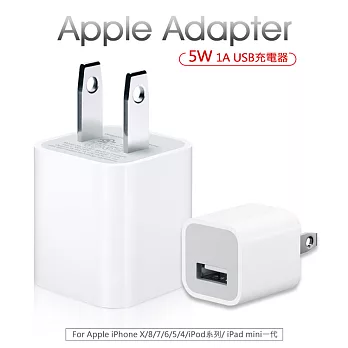Apple 5W USB 電源轉接器 旅充 豆腐頭 iPhone/iPod適用 (裸裝)