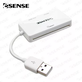 Esense OS3 ATM智慧晶片+ SD/T-Flaash 讀卡機(17-EOS333)白色