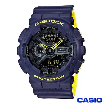 CASIO卡西歐 G-SHOCK時尚螢光色系列雙顯休閒運動錶 GA-110LN-2A