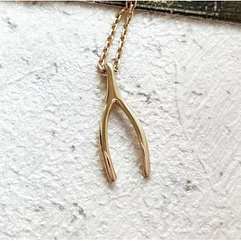 DoriAN Wishbone Necklace 美夢成真許願骨925純銀鍍18K金鎖骨項鍊-金 附精美禮盒925純銀鍍18K金