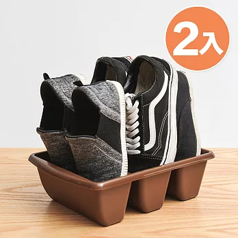 Peachy Life 簡易空間三格直立式鞋架/鞋櫃/鞋盒(2入組)