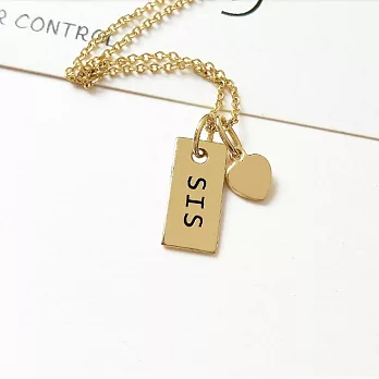 DoriAN SIS 閨密姊妹925純銀鍍18K金鎖骨項鍊 附精美禮盒金色