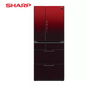 SHARP 夏普601公升 日本原裝六門變頻環保冰箱-星鑽紅 SJ-GF60BT-R星鑽紅 (含基本運費+拆箱定位+舊機回收)星鑽紅