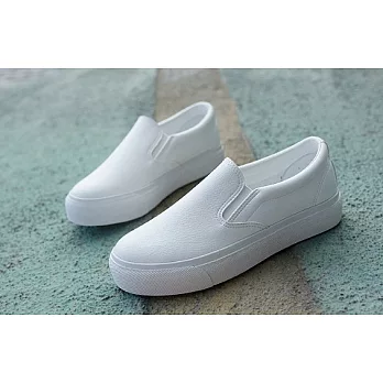(預購商品 ) JDS嚴選-春季新款皮革懶人休閒鞋EU35白色