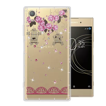 WT 索尼 SONY Xperia XA1 Plus 奧地利水晶彩繪空壓手機殼(璀璨蕾絲)