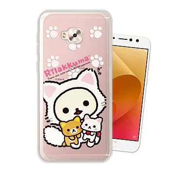 日本授權正版 拉拉熊/Rilakkuma 華碩 ASUS ZenFone 4 Pro (ZS551KL) 變裝系列彩繪手機殼(貓咪粉)