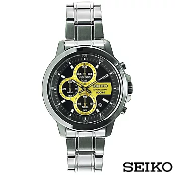 SEIKO精工CHRONOGRAPH型男風格三眼計時石英腕錶 SKS511P1