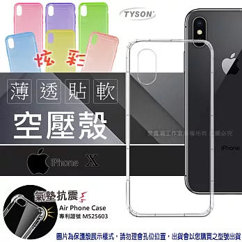 蘋果 Apple iPhone X (5.8吋) 炫彩極薄清透軟殼 空壓殼 氣墊殼 手機殼透黃