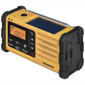 山進收音機SANGEAN- 調頻/調幅 數位式防災收音機(MMR-88)黃黑