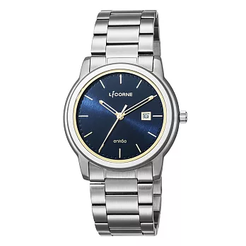 【LICORNE力抗錶】品味時光都會手錶 (藍/銀 LT120MWNI)