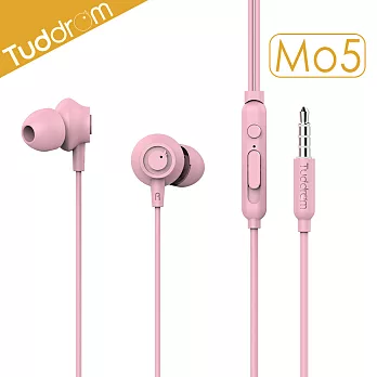 Tuddrom小魔鴨 Mo5輕巧型入耳式線控耳機粉色
