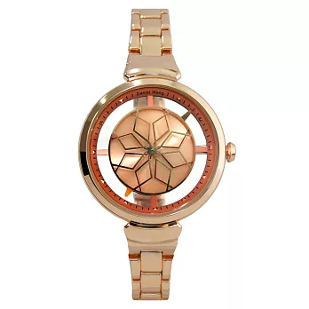 Daniel Wang DW-3194 萬花筒造型時來運轉手鍊錶- 玫圈