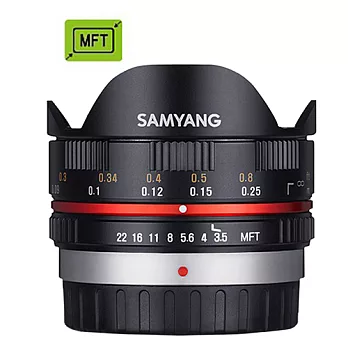 SAMYANG 7.5mm F3.5 Fish-eye FOR M4/3 微單眼手動鏡頭 (公司貨)-加送 LP1拭鏡筆