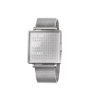 Qlocktwo W39 Fine Steel典雅銀鍊帶腕錶-米蘭鍊帶