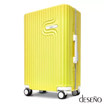 【U】Deseno - 棉花糖PC鏡面細鋁框行李箱(六色可選)24吋 - 鵝黃