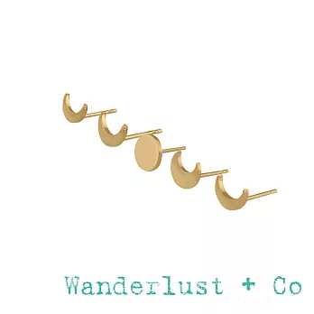 Wanderlust+Co 澳洲品牌 月圓月缺耳環 月亮耳環五件組 MOON PHASE