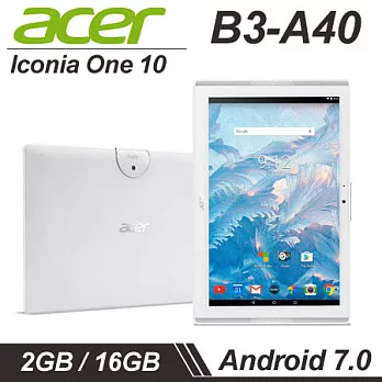 【ACER 宏碁】Iconia One 10 (B3-A40) 10.1吋美型大平版 2G/16G Wi-Fi版 - 白色