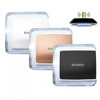 LED藍光小方塊 BANNKO無線充電座 Qi無線充電板 附充電線 WX0002白