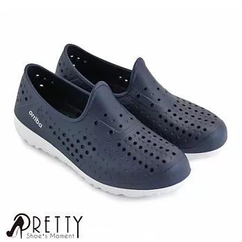 【Pretty】輕量軟Q洞洞休閒防水包鞋EU36藍色