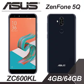【新機上市贈好禮】華碩 ASUS ZenFone 5Q (ZC600KL) 6吋四核心智慧手機 4G/64G版 -星空黑