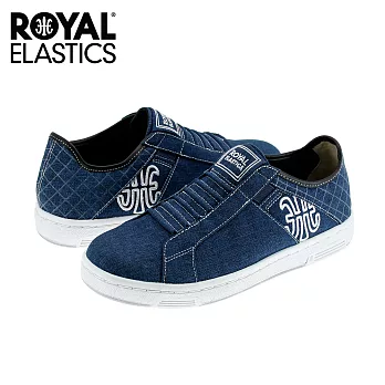 【Royal Elastics】男-Icon Washed 休閒鞋-藍/白(02374-555)US8藍/白